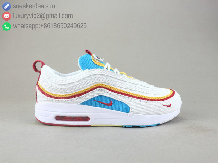 NIKE AIR MAX 1/97 VF SW WHITE RED CORDUROY MEN RUNNING SHOES